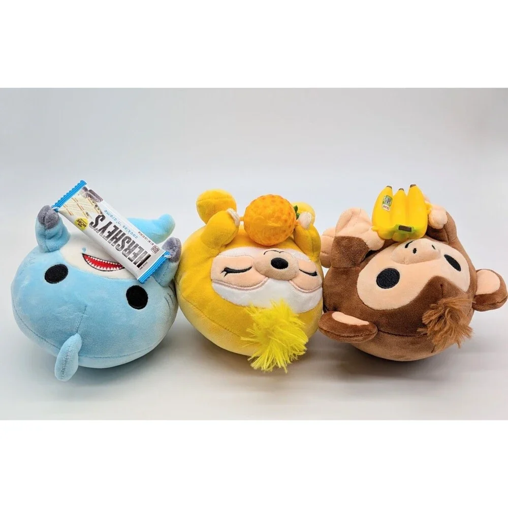 Lot Of 3 Zuru Snackles Plush Series 2 Shark Sloth Monkey 5